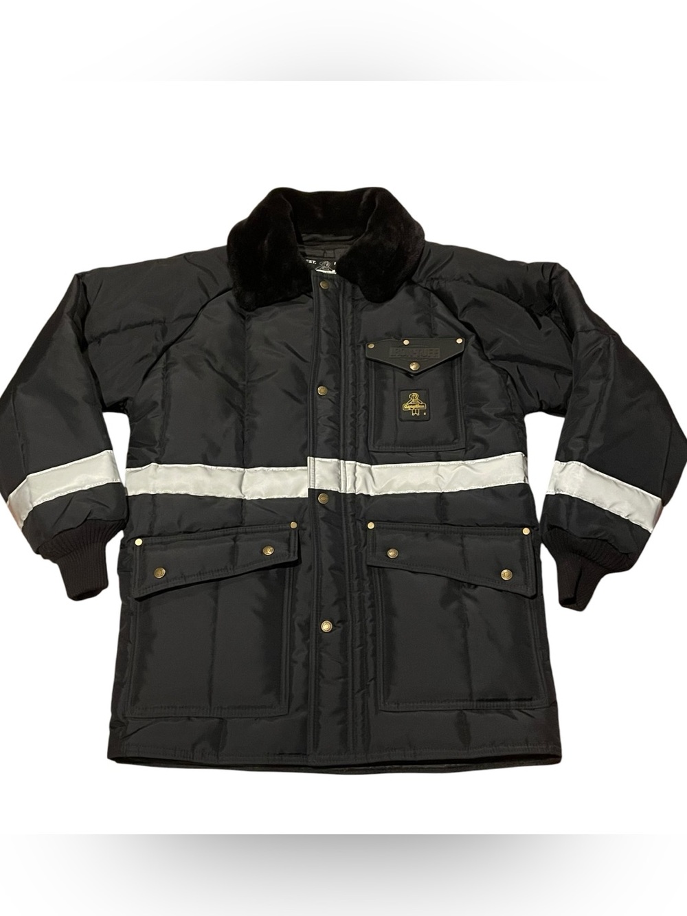 Mens Large RefrigiWear Jacket 0343R Black Iron Tuff Insulated Workwear Coat‎